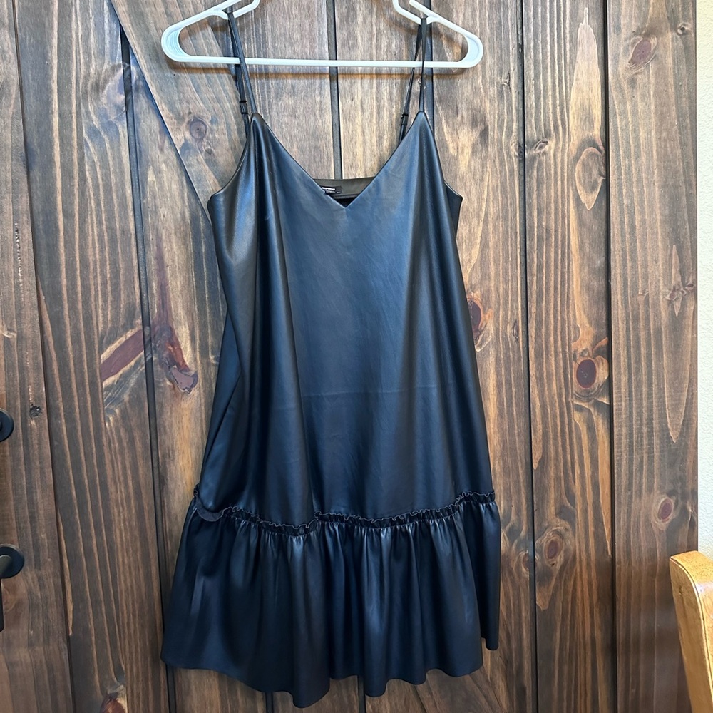 Express Faux Black Leather Dress. Size Small